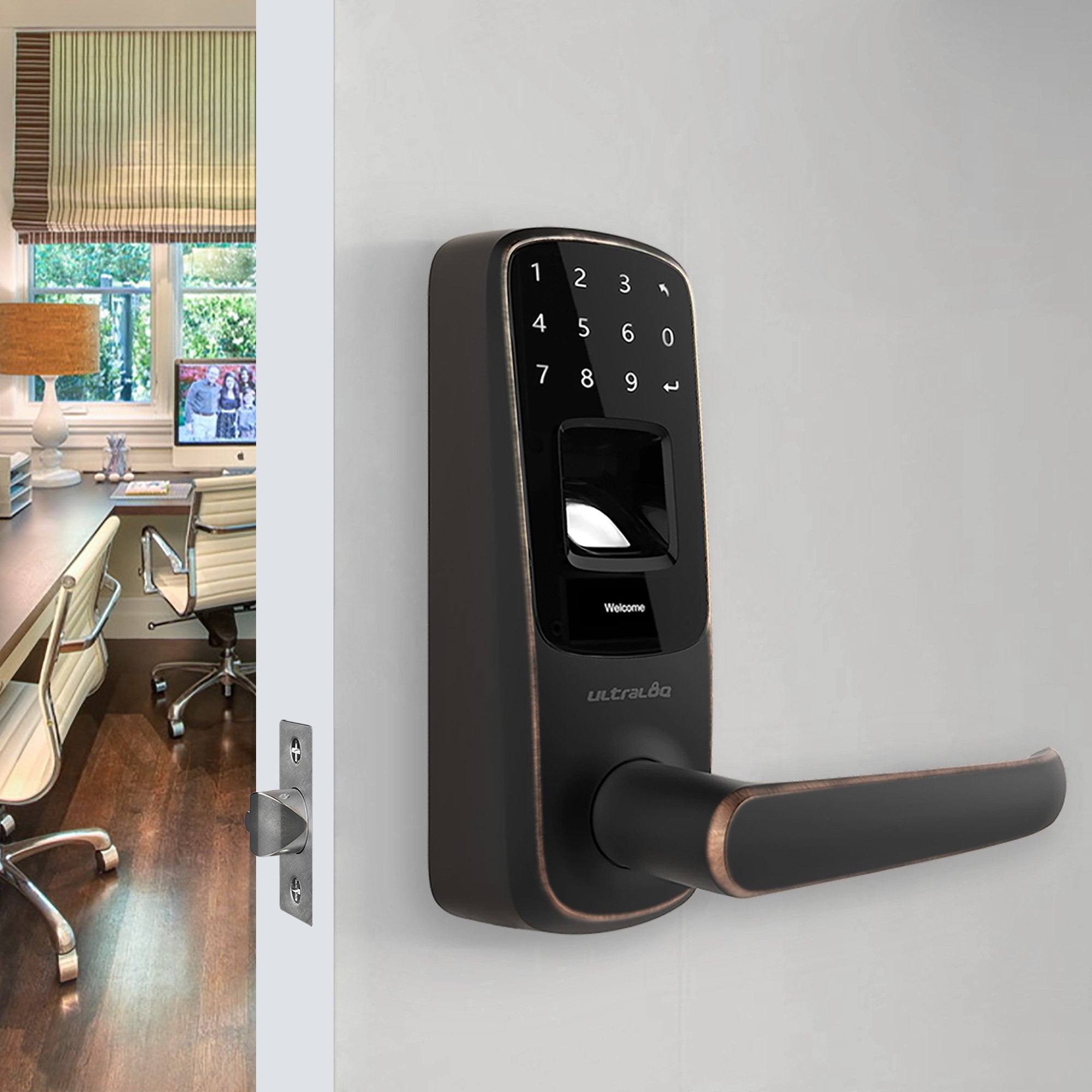 Ultraloq UL3 BT (2nd Gen) Bluetooth Enabled Fingerprint and Touchscreen Smart Lever Lock | Remote Pro